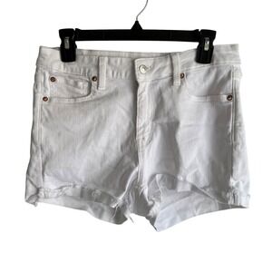 AMERICAN EAGLE White High Rise  Casual Summer Ladies Shorts, 10‎
